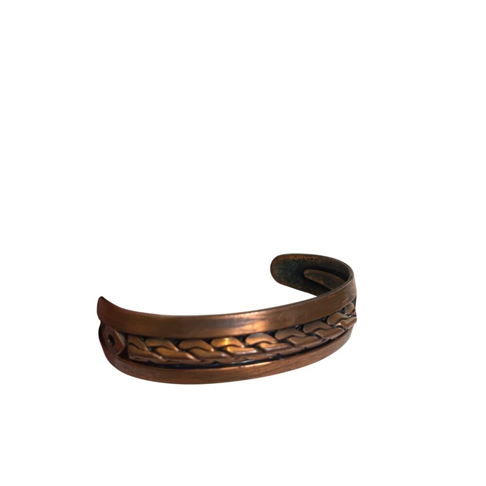 Vintage Copper Braided Cuff Bracelet